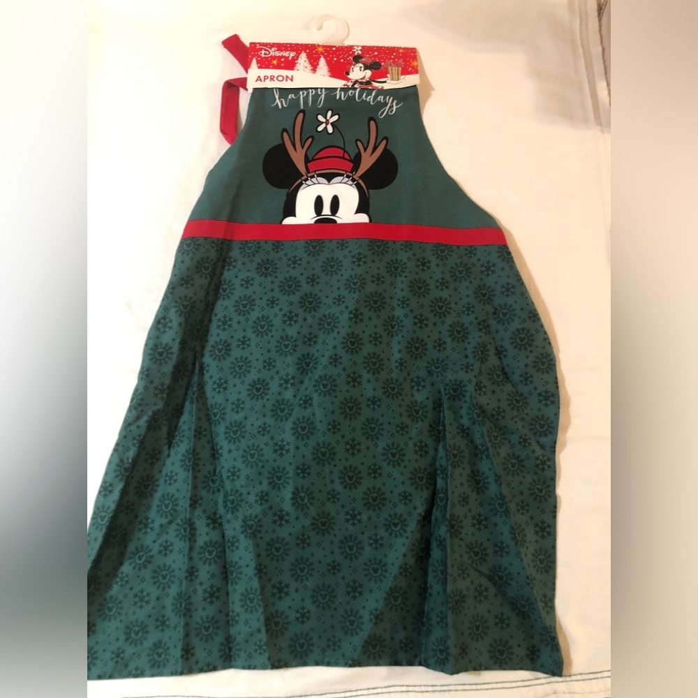 Disney Minnie mouse holiday apron, Christmas nwt